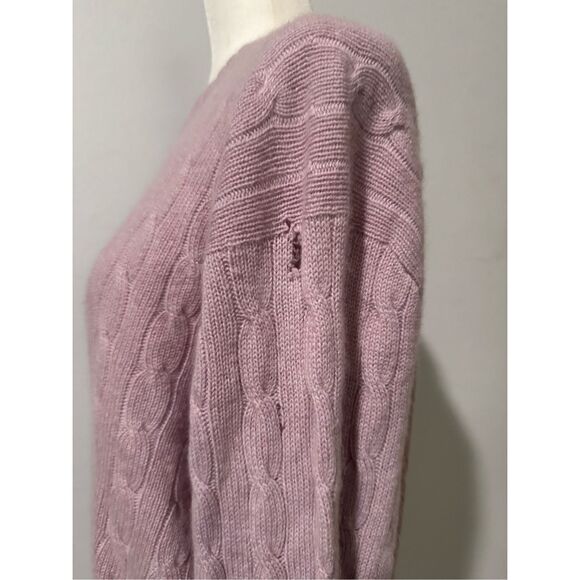 Polo By Ralph Lauren 100% Cashmere vintage lavander pullover sweater XL - Picture 5 of 8